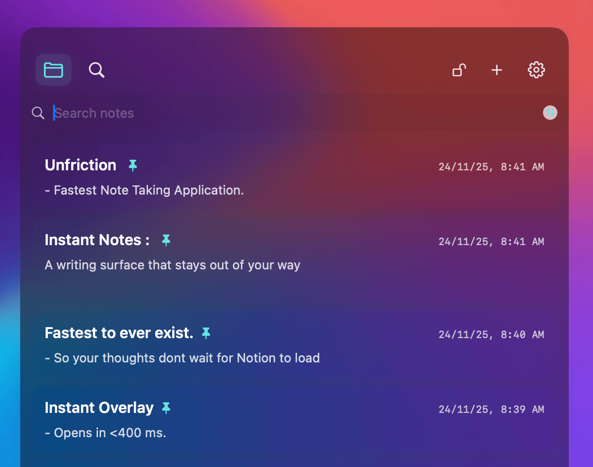 Unfriction app interface